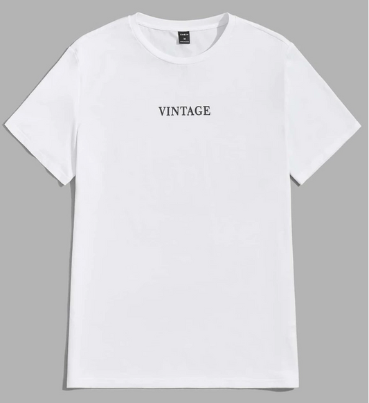 Vintage Plain White T-Shirt