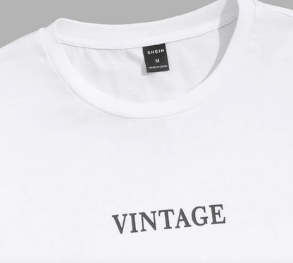 Vintage Plain White T-Shirt