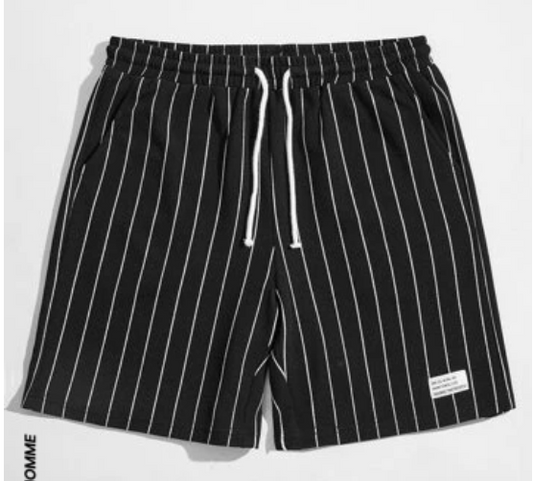 Black Stripped Shorts