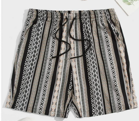 'Paisley' Striped Shorts